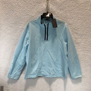 G/FORE‎ Men's Quarter Zip M Waffle Knit Pullover Shirt Long Sleeve Blue Golf